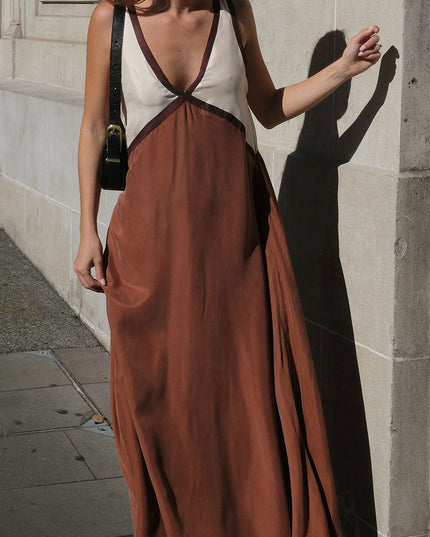 Women’s Contrast Trim Maxi Dress