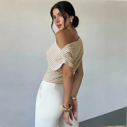 Women’s Off-Shoulder Striped Top