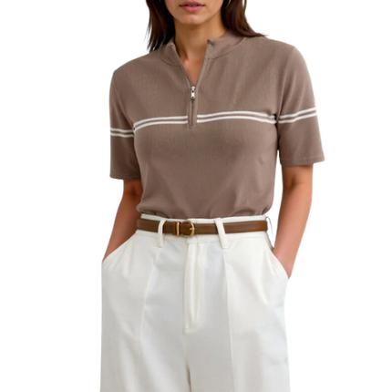 Women’s Striped Quarter-Zip Shirt
