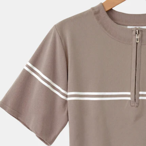 Men’s Striped Quarter-Zip Shirt