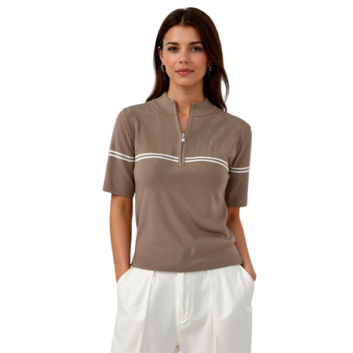 Men’s Striped Quarter-Zip Shirt