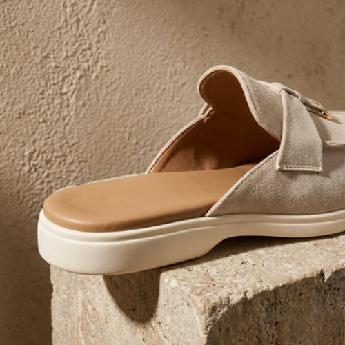 Women’s Backless Loafers with Metal Detail