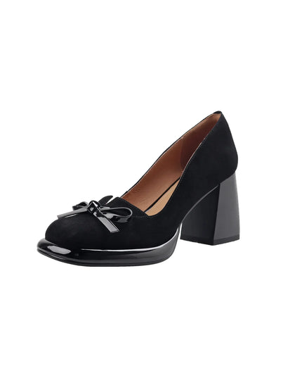 Women’s Bow Detail Block Heel Pumps