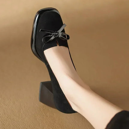 Women’s Bow Detail Block Heel Pumps