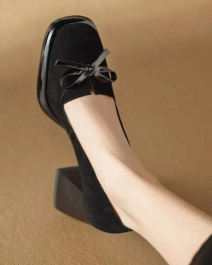 Women’s Bow Detail Block Heel Pumps