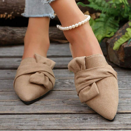 Women’s Bow Detail Pointed Toe Mule Shoes
