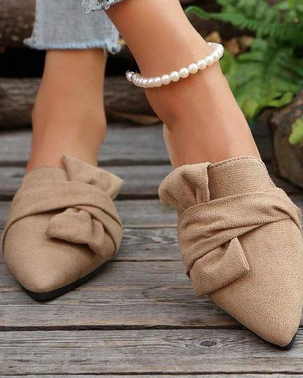 Women’s Bow Detail Pointed Toe Mule Shoes