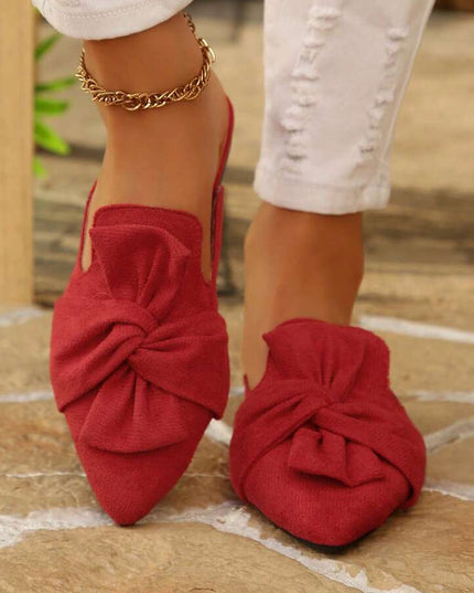 Women’s Bow Detail Pointed Toe Mule Shoes