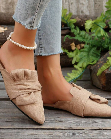 Women’s Bow Detail Pointed Toe Mule Shoes