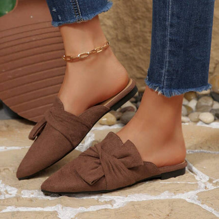Women’s Bow Detail Pointed Toe Mule Shoes