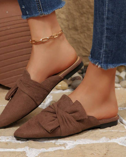 Women’s Bow Detail Pointed Toe Mule Shoes
