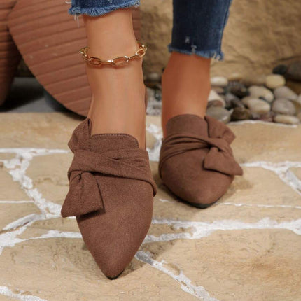 Women’s Bow Detail Pointed Toe Mule Shoes
