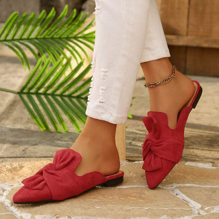 Women’s Bow Detail Pointed Toe Mule Shoes