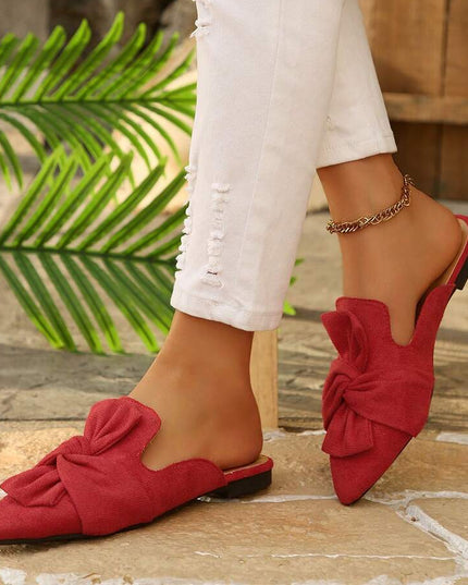 Women’s Bow Detail Pointed Toe Mule Shoes