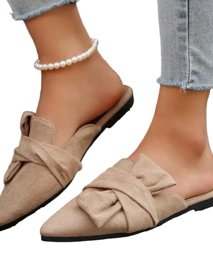 Women’s Bow Detail Pointed Toe Mule Shoes