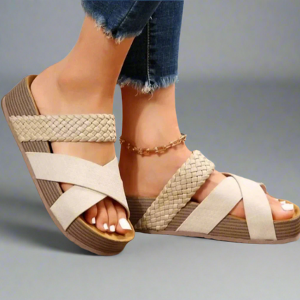 Women’s Braided Strap Slide Sandals