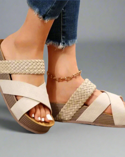 Women’s Braided Strap Slide Sandals