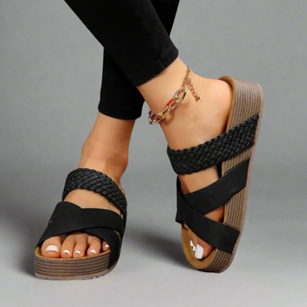 Women’s Braided Strap Slide Sandals