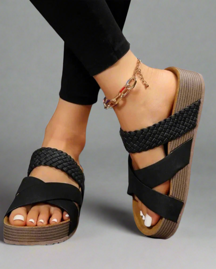 Women’s Braided Strap Slide Sandals