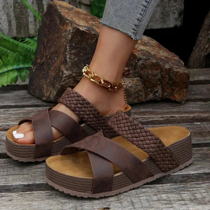 Women’s Braided Strap Slide Sandals