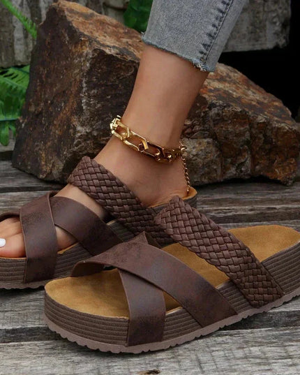 Women’s Braided Strap Slide Sandals