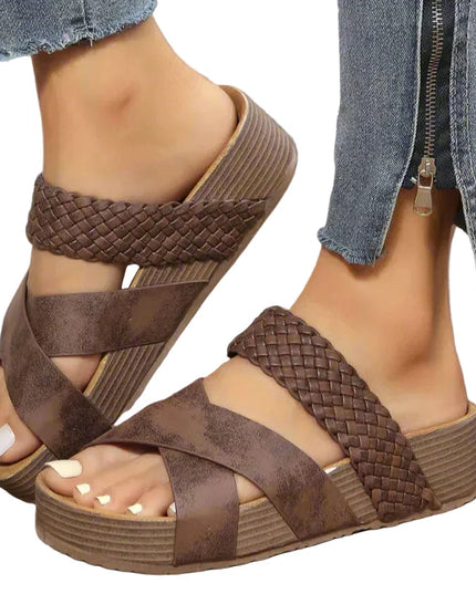 Women’s Braided Strap Slide Sandals