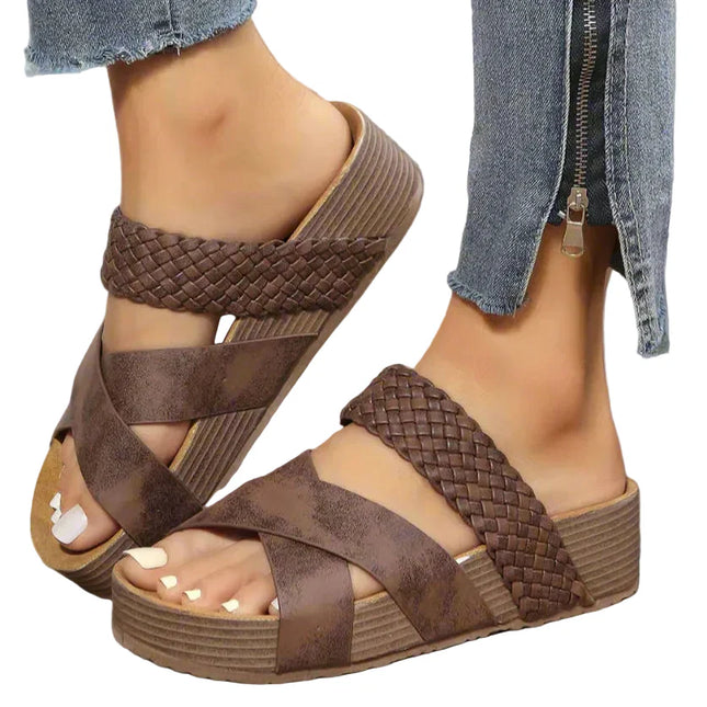 Women’s Braided Strap Slide Sandals