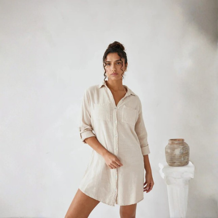 Women’s Button Front Shirt Dress