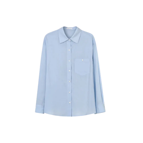 Women’s Button-Up Shirt with Collar and Chest Pocket