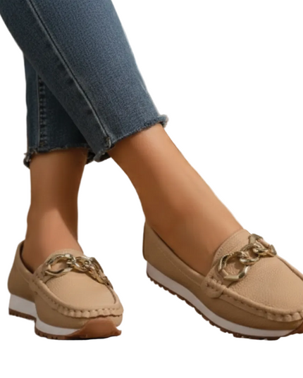 Women’s Chain Detail Wedge Loafers