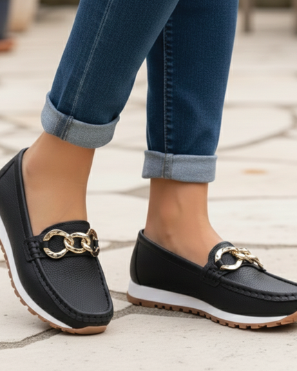 Women’s Chain Detail Wedge Loafers