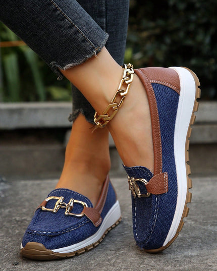 Women’s Chain Detail Wedge Loafers