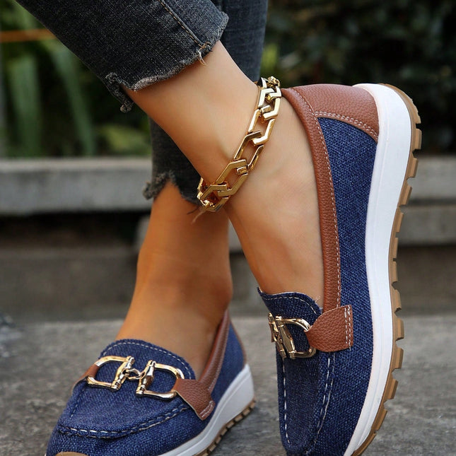 Women’s Chain Detail Wedge Loafers