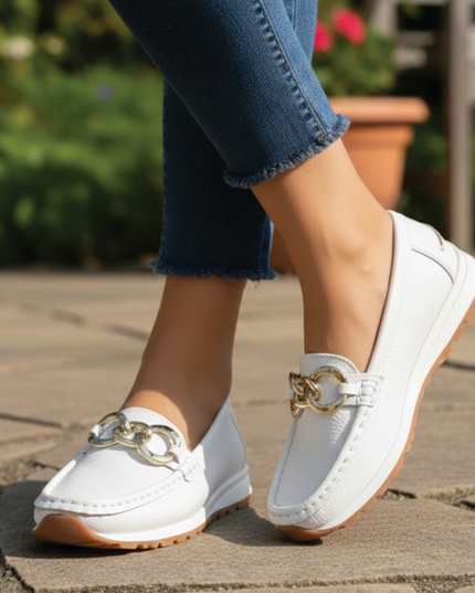 Women’s Chain Detail Wedge Loafers