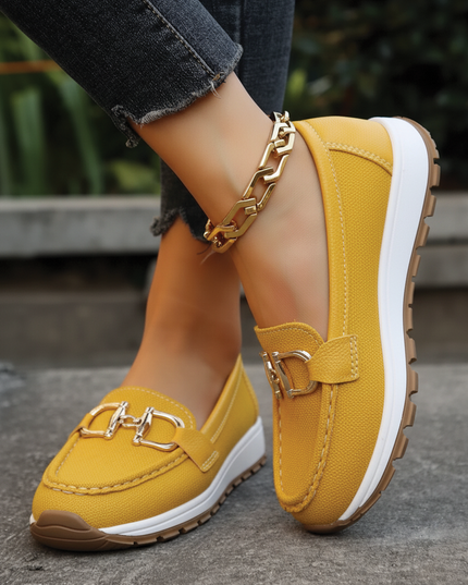 Women’s Chain Detail Wedge Loafers