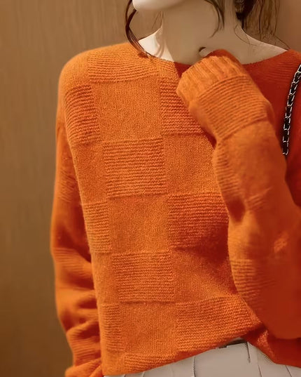 Women’s Checkerboard Knit Sweater