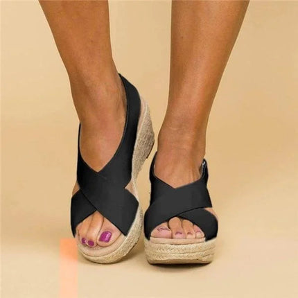 Women’s Cross Strap Wedge Sandals
