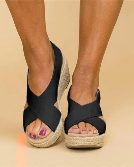 Women’s Cross Strap Wedge Sandals