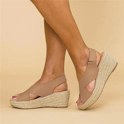 Women’s Cross Strap Wedge Sandals