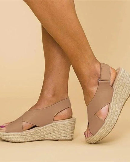 Women’s Cross Strap Wedge Sandals