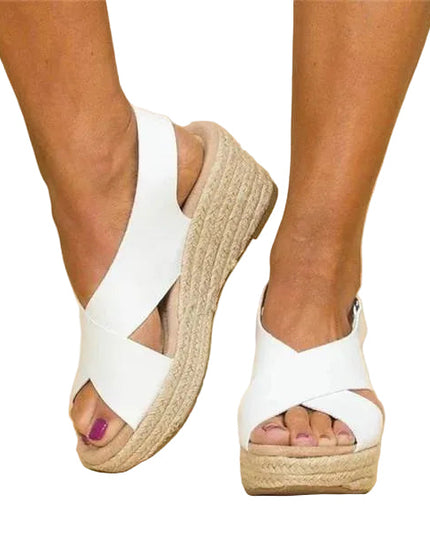 Women’s Cross Strap Wedge Sandals