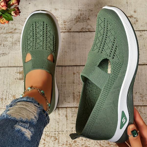 Women’s Cut-Out Knit Slip-On Sneakers
