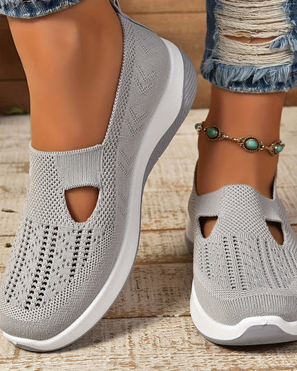 Women’s Cut-Out Knit Slip-On Sneakers