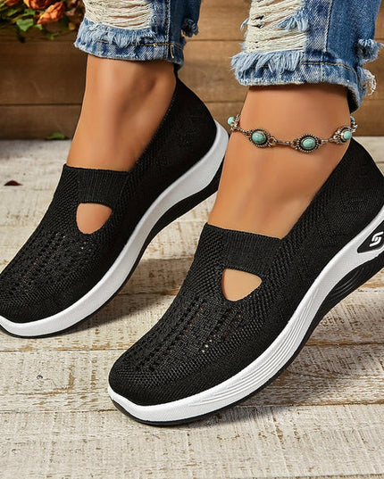 Women’s Cut-Out Knit Slip-On Sneakers