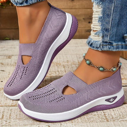 Women’s Cut-Out Knit Slip-On Sneakers