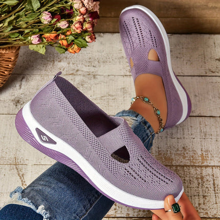 Women’s Cut-Out Knit Slip-On Sneakers