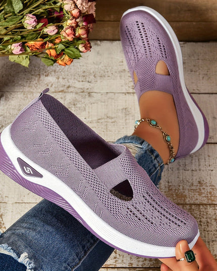 Women’s Cut-Out Knit Slip-On Sneakers
