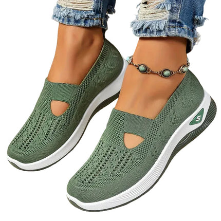 Women’s Cut-Out Knit Slip-On Sneakers