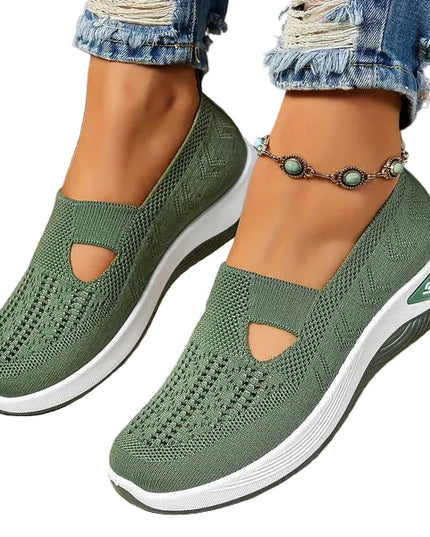 Women’s Cut-Out Knit Slip-On Sneakers