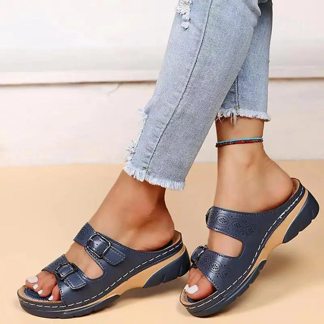 Women’s Double Buckle Slide Sandals